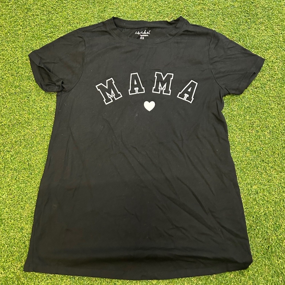 Mama Graphic Maternity T-Shirt XS Heart Logo Isabel by Ingrid & Isabel Black